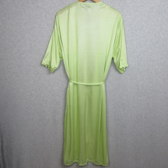 Two Piece Chamise and Robe / Night Gown Set Green - Picture 6 of 6